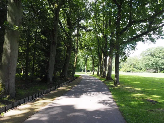Fietsen en wandelen door het water van de Wijers, Bokrijk (België)